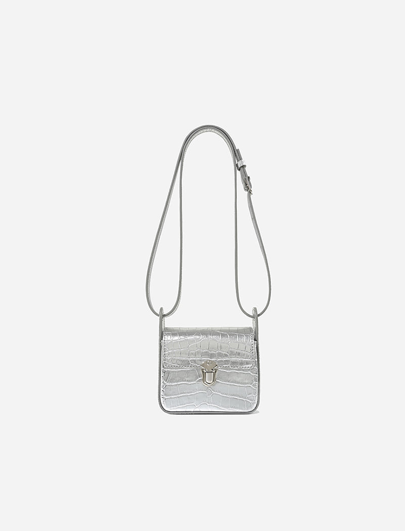 Joli mini bag-croco silver